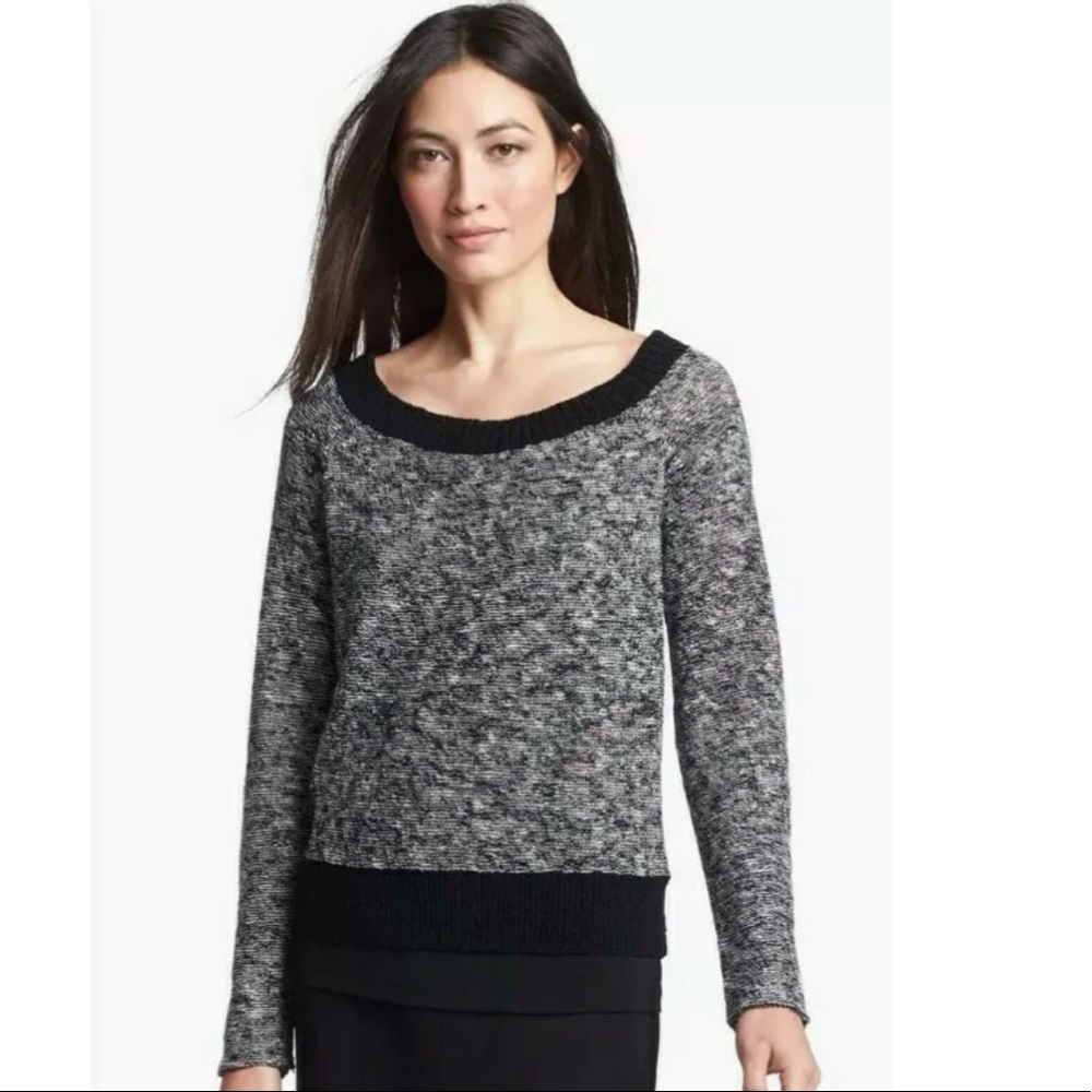 EILEEN FISHER Melange Linen Cotton Twist Sweater